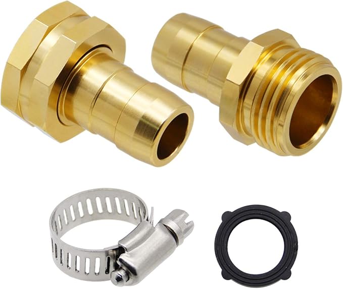Lifynste Garden Hose Repair Connector with Clamps, Male and Female Garden Hose Fitting, 3 Set