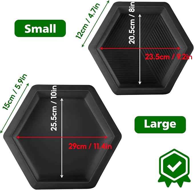 2 Size Hexagon Stepping Stone Mold, 9" /11.4" Reusable Cement Molds for Concrete, Plastic Concrete Molds for Walkways, Pavement and Garden, Paver Mold for Concrete
