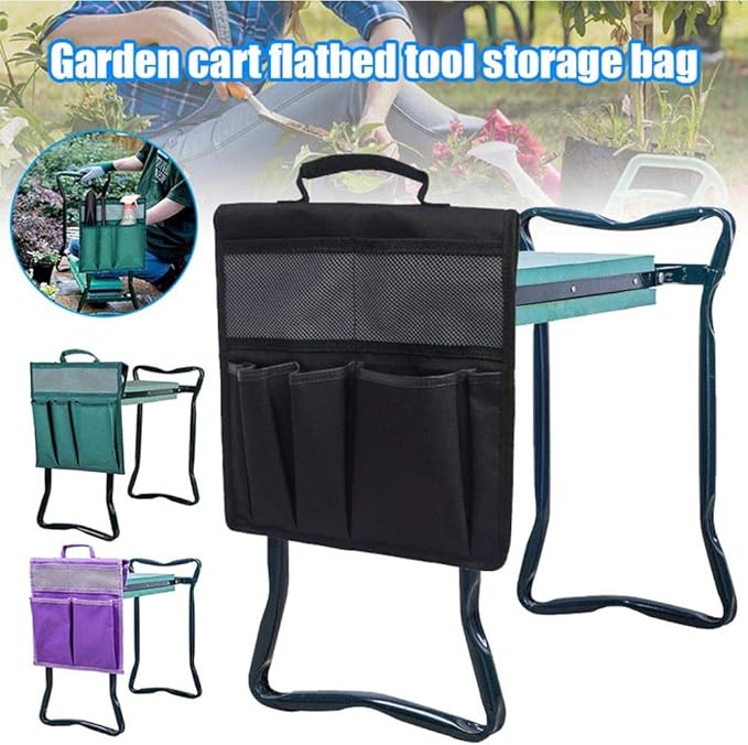 Garden Kneeler Tool Bag Stool Pouch Seat Storage Tote Hanging Organizer, 600D Portable for Outdoor Gardening(Size: 11.81 * 7.48 * 0.19 in) ()