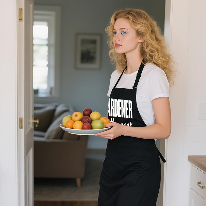 Funny Garden Aprons for Women with Pockets, Adjustable Water-Resistant Gifts for Gardener Mom Wife Plant Lover
