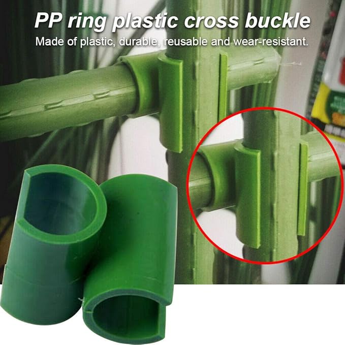 70 Pieces Adjustable Plant Trellis Connector Clip Plastic Plant Connector Stakes Garden Plastic Connector Connecting Joint Buckle Clip 11mm