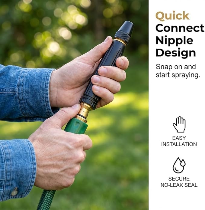 Heavy Duty High Pressure Hose Nozzle, 2026 Upgrade Adjustable Booster Home High Pressure Car Wash Water Gun with Booster Nozzle, Pressure Washer Hose Attachment for Plant Watering Lawn Car (2)