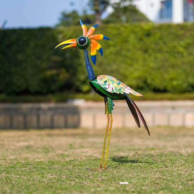 Metal Bird Sculpture,35" Bird Decor Yard Statue Decorations Outdoor,Funny Sculpture for Patio, Lawn, Backyard,Housewarming Present for Mom, Friends