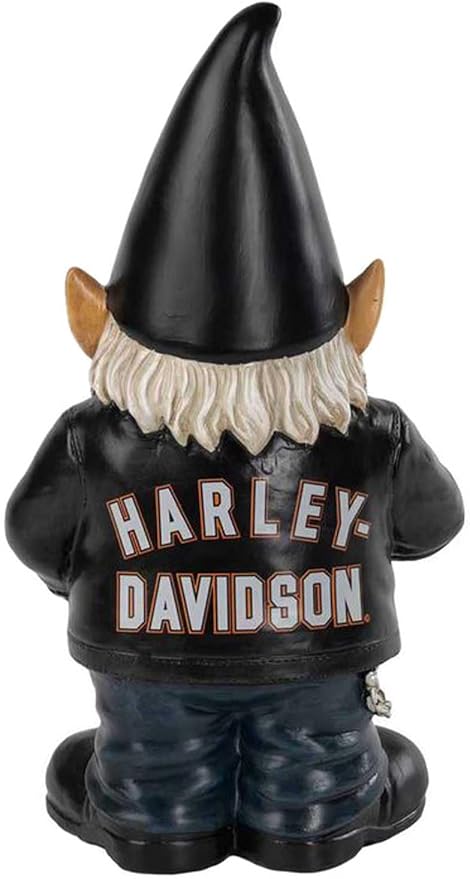 Harley-Davidson Bar & Shield Sculpted Biker Garden Gnome Ace, Indoor/Outdoor Use