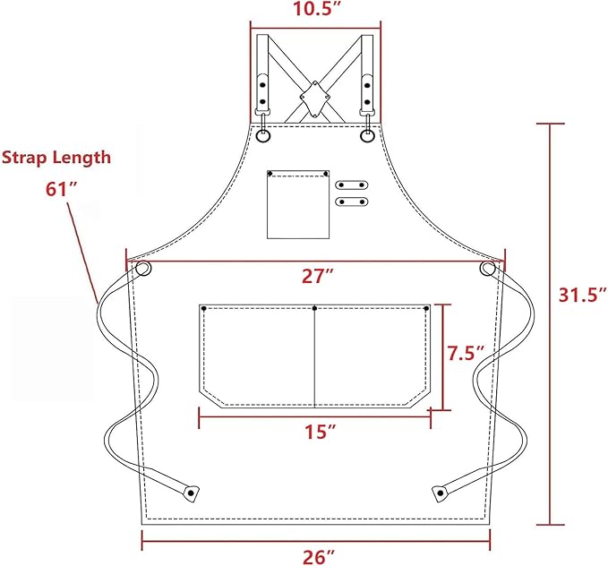 AFUN Chef Aprons for Men Women with Oversized Pockets, 16-Ounce Cotton Canvas Cross Back Heavy Duty Work Apron (Grey)