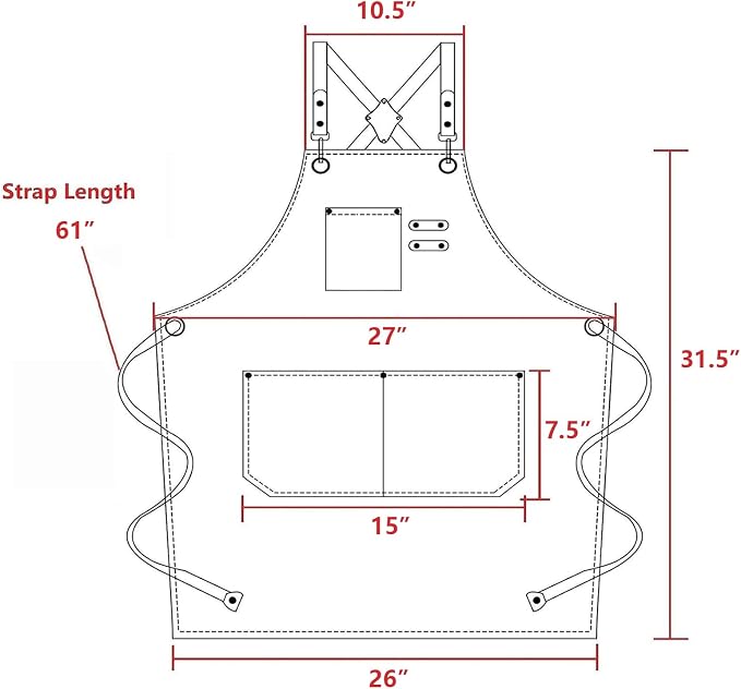 AFUN Chef Aprons for Men Women with Oversized Pockets, 16-Ounce Cotton Canvas Cross Back Heavy Duty Work Apron (Dark Green)