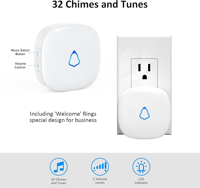 Motion Sensor Door Chime, METAK Wireless Motion Detector Alarm Indoor for Business When Entering/Home Doorway/Store Entrance/Garage Security, Pet/Elderly/Dementia Monitoring Buzzer,PIR Door Entry Bell