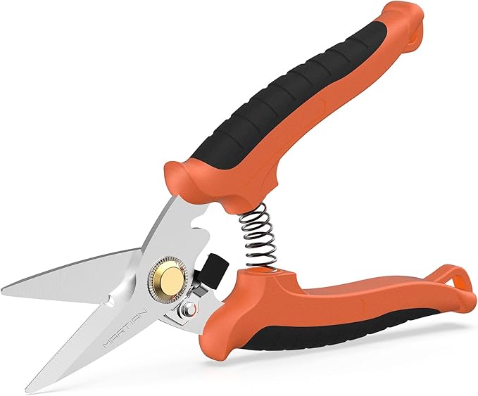 7”Heavy-Duty Garden Shears- Handheld Plants Pruning Shears for Gardening, Japanese Stainless Steel Garden Scissors for Cutting Branches, Flower, Rose