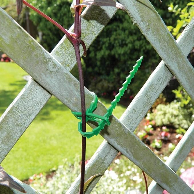 100 Pcs Adjustable Plant Ties, 6.7" Serrated Flexible Green Garden Plastic Ties for Climbing Plants, Vines, Flowers, Tomatoes, Trees, Stems, Outdoor Indoor Potted Plant Growth Support.
