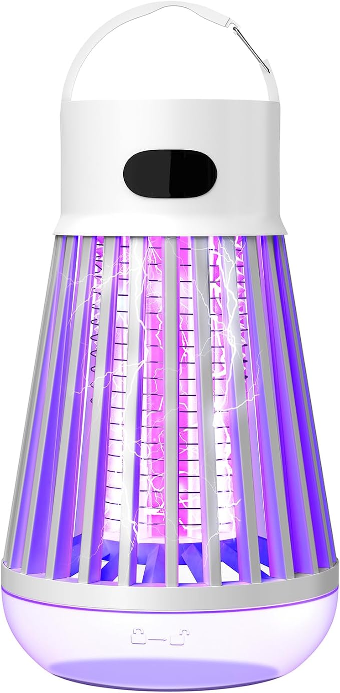 Bug Zapper Indoor Outdoor Mosquito Zapper, LED Rechargeable Fly Zappers Mosquito Killer Lamp with Storage Box, Waterproof 2000V Bug Light Trap for Home Kitchen Backyard Garden Camping Patio
