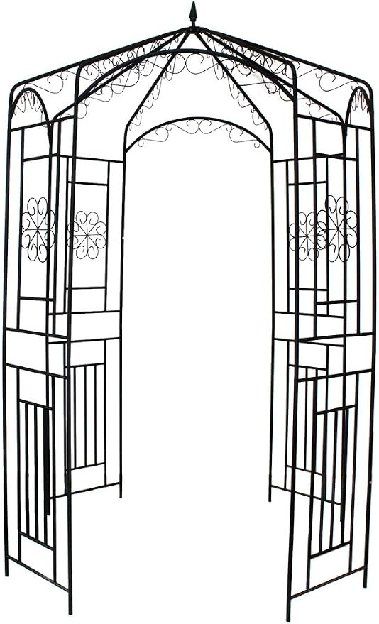 1. GO Steel Garden Arch, 8' High x 5'2" Wide, Garden Arbor for Various Climbing Plant, Outdoor Garden Lawn Backyard Gazebo