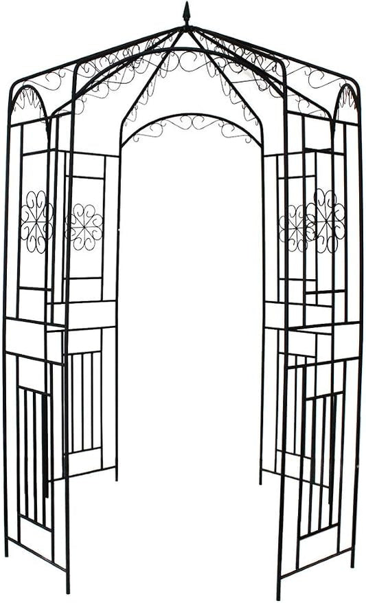 1. GO Steel Garden Arch, 8' High x 5'2" Wide, Garden Arbor for Various Climbing Plant, Outdoor Garden Lawn Backyard Gazebo