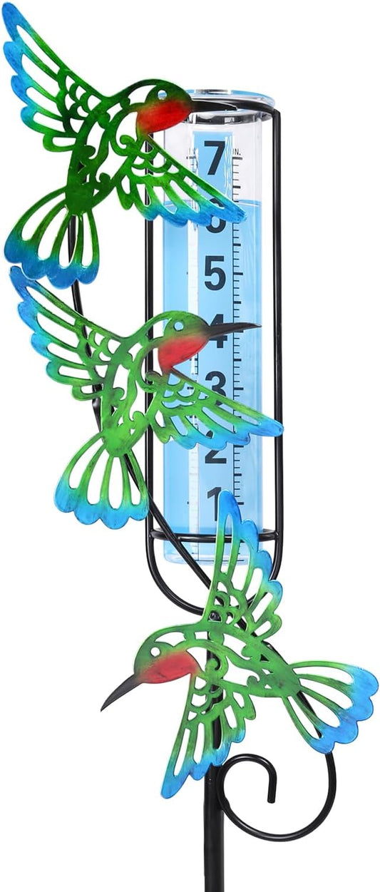 MUMTOP Rain Gauge Outdoor Hummingbird, 36 Inch Large Number Easy Read Water Measure Gauge for Lawn, Yard and Garden(Hummingbird)