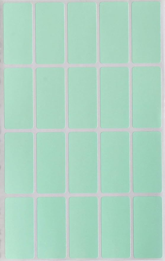 Royal Green Rectangle Sticker Labels 1.57 inch x 0.75 inch Pastel Green (40mm x 19mm) - 2000 Pack