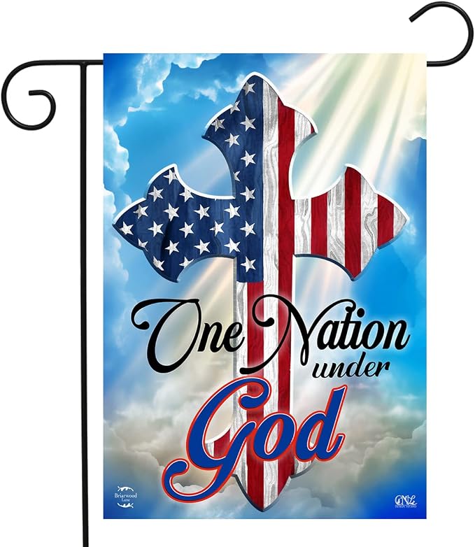 Briarwood Lane One Nation Under God Cross Garden Flag Patriotic Religious 12.5" x 18"