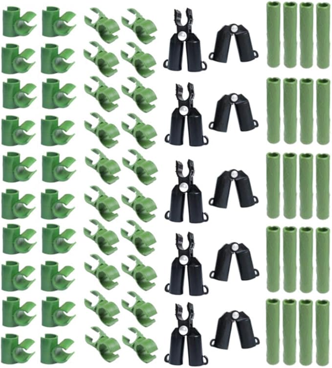 70 Pieces Adjustable Plant Trellis Connector Clip Plastic Plant Connector Stakes Garden Plastic Connector Connecting Joint Buckle Clip 11mm
