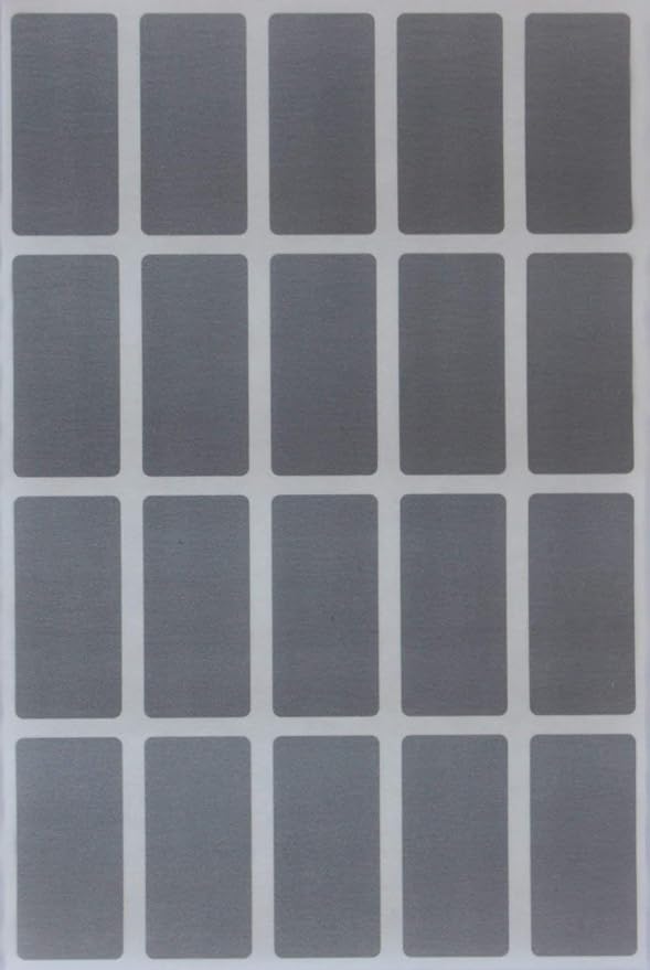 Royal Green Badge Stickers for Kids 1.57 inch x 0.75 inch Rectangular Labels in Color Grey (40mm x 19mm) - 100 Pack
