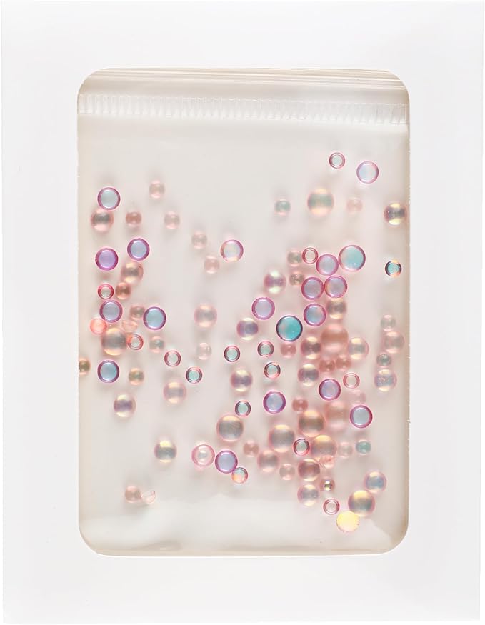 200Pcs Pink Mixed Size Iridescent Resin Bubble Beads - Simulation Water Droplets & Tiny Resin Add Ins for Miniature Dollhouse, Potion Bottles, Slime & DIY Crafts