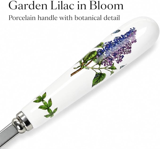 Portmeirion Botanic Garden 9" Pastry Fork - Assorted Floral Motifs, Stainless Steel with Porcelain Handles, Chip-Resistant Glaze - Elegant Tableware for Sunday Brunch or Afternoon Tea