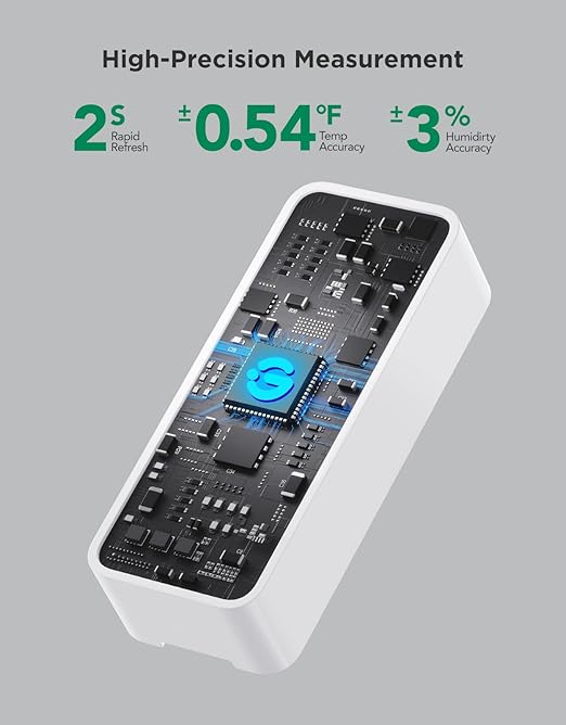 GoveeLife 2.0 WiFi Hygrometer Thermometer 6 Pack, Smart Humidity Temperature Sensor with App Notifications, Temperature Humidity for Bedroom, Wine Cellar, Basements（Only Support 2.4G Wi-Fi