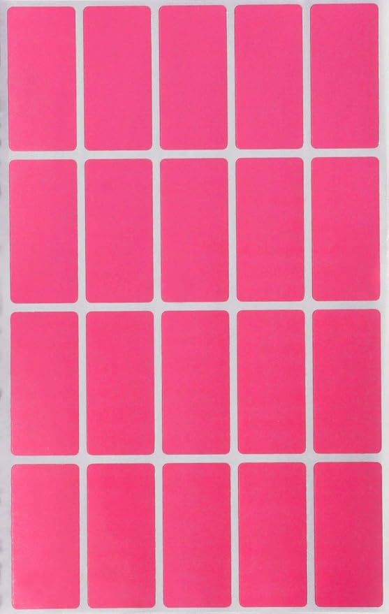 Royal Green Colored Pink Tags Labels for Kids 1.57 inch x 0.75 inch (40mm x 19mm) - 1000 Pack