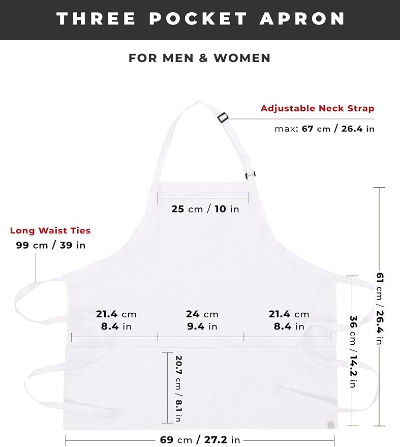 Chef Works Unisex Three Pocket Apron