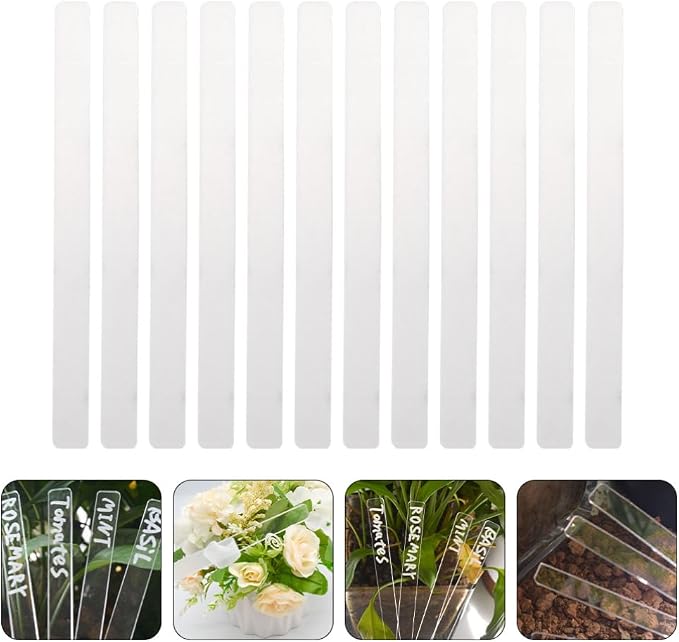 Garneck 10sets Acrylic Plant Label Stakes Succulent Flower Identifying Boards Garden Labels Outdoor Plant Markers 24pcs*10