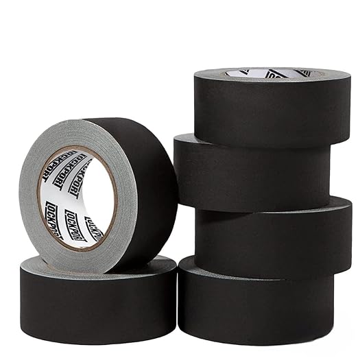 Lockport Black Gaffers Tape 2 inch x 30 Yards - 6 Pack Pro Black Gaff Tape - Value Pack - No Residue, Water Resistant, Non-Reflective, Easy Tear - Multipurpose