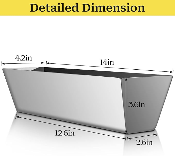 DEKEones Drywall Pan Mud, 12” Stainless Steel Watertight Reinforced Mud Pan, Tapered Sides, Drywall Tool Tray Bucket