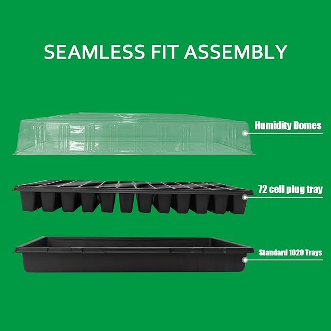 RooTrimmer 10 Pack 1020 Trays, Extra Thick Heavy Duty Seed Starting Trays - No Holes, No Leak, Reusable Propagation Flats for Microgreens, Seedlings, Plant Germination, Fodder and Transplant
