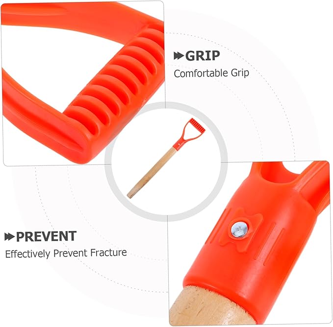 Mikikit Garden Fork Replacement Handle D Shaped Durable Wooden Shovel Grip with Nonslip Surface for Comfortable Digging and Secure Control in Heavy Soil