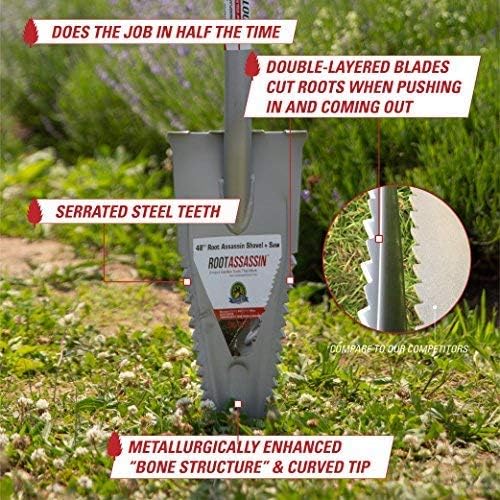 48" Garden Shovel/Saw - The Original & Best Award Winning Combo Gardening Spade Tool, Yard, Root, Stump, Tree Removal, Landscaping, Trimming Specialized Digging (48" Shovel/Saw)