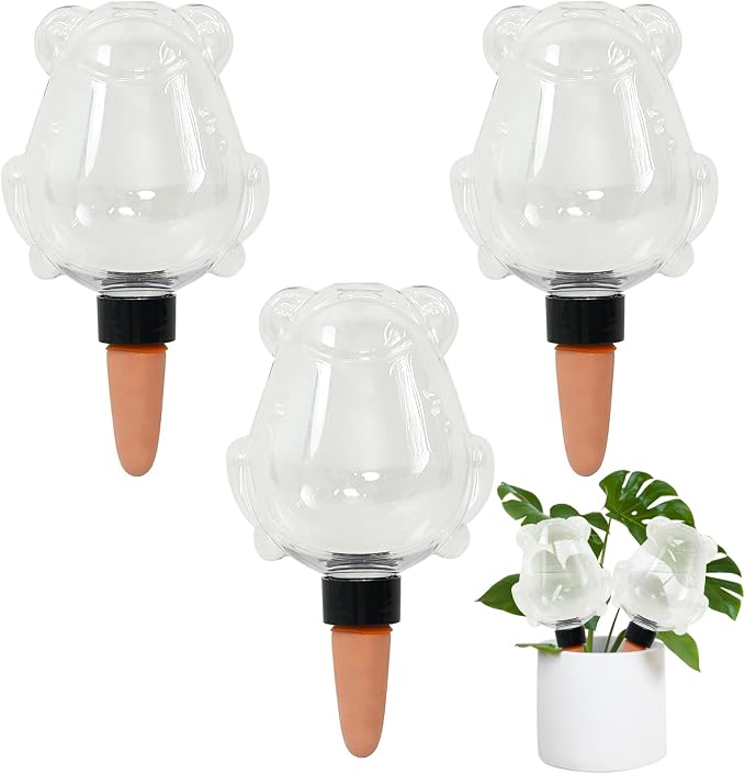 3 Pack Plant Self Watering Globes Top Fill for Indoor Plastic Water Bulbs Slow Release Terracotta 13oz Self Watering Planter Insert Automatic Drip Irrigation Water Spikes Stakes Devices System