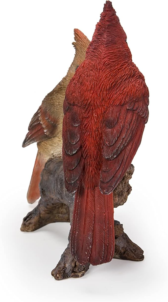 HI-LINE Gift Cardinal Couple on Stump Garden Statue, Multicolor