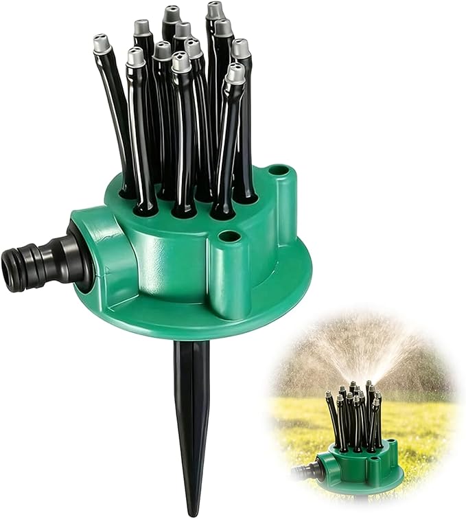 360 Degree Garden Automatic Multi Sprinkler Garden Lawn Sprinklers, with Flexible Spray Nozzles Rotating,Suitable for lawns, courtyards, Flower beds, and Agricultural Irrigation,Large Coverage Area