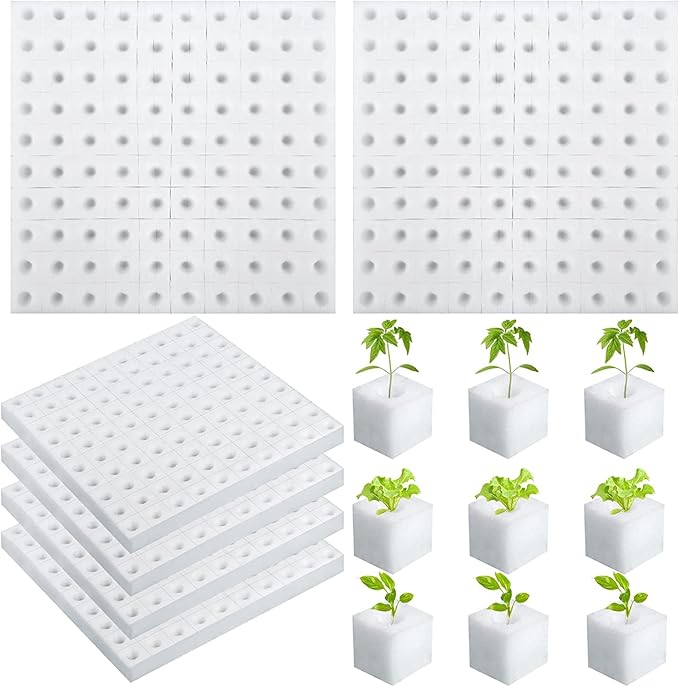 600 Pcs Hydroponic Sponges Planting Gardening Tool Soilless Cultivation Seedling Sponges Cultivation Sponge Greenhouse for Small Bud Growth & Grow Seedlings
