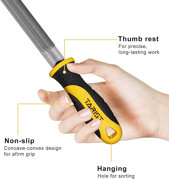 TARIST 8 inch Half Round Metal File, Professional Carbon Steel file, Tool Sharpener for Professionals and DIY