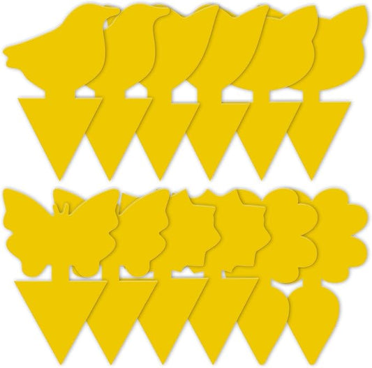 Dual-Sided Yellow Sticky Traps for Insect Monitoring – 24 Pack Plant Sticky Cards for Fungus Gnats, Whiteflies & Aphids, Non-Toxic IPM Traps for Indoor & Outdoor Plants