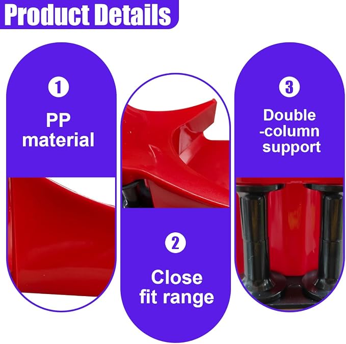 YoRise 4PCS Car Hose Guide, Non-Slip Plastic Automotive Hose Roller Tool for Wheel Washing, Preventing Hoses Stucking and Snagging Under Tires, Car Wash Supplies for Most Cars (Red)