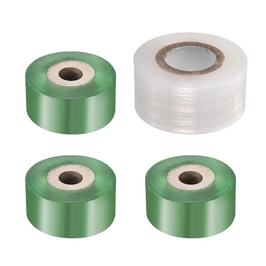 HARFINGTON 2 Rolls Fruit Tree Grafting Tape 2CM 3CM Width 100M Length PE Stretchable Garden Grafting Tool Plants Self Adhesive Floristry Film for Floral Tree and Poly Budding, Green White