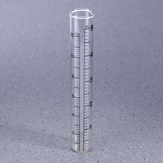 Garneck 2Pcs 5'' Rain Gauge Outdoor Rain Meter Laboratory Flat Replacement Tube for Plants Garden Replacement Tube Indoor Measure Gauge for Garden Accurate