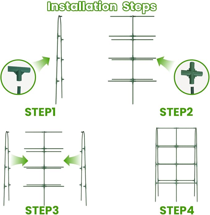 Cucumber Trellis for Raised Bed, U-Shape Garden Trellis for Climbing Plants Outdoor, Metal Arch Vegetables Trellis, Plant Support for Grape Vine Beans Squash Peas Flower