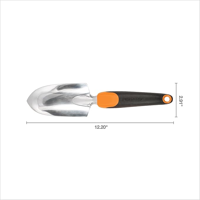 Fiskars Ergo Garden Trowel for Digging and Planting, Heavy Duty Gardening Hand Tool with Hanging Hole, Pack of 6
