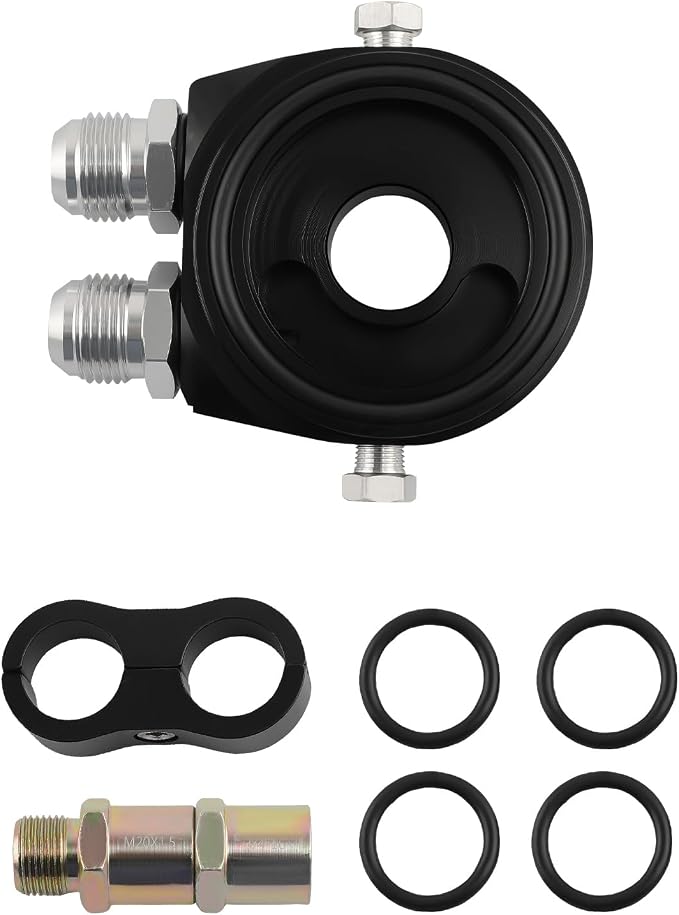 maXpeedingrods Universal 13 Row 10AN Transmission Engine Oil Cooler Kit, Radiator Oil Cooler Condenser, Stacked Plate Aluminium Alloy Black Engine Transmission