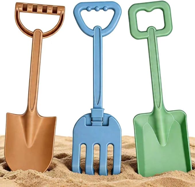 Beach Shovels for Kids, Ideal for Beach Digging, Sandbox Play, Garden Tasks & Snow Shoveling, Toy Set Perfect for Summer Outdoor Fun, Suitable for Gardening, Planting, Dirt Shoveling & Digging