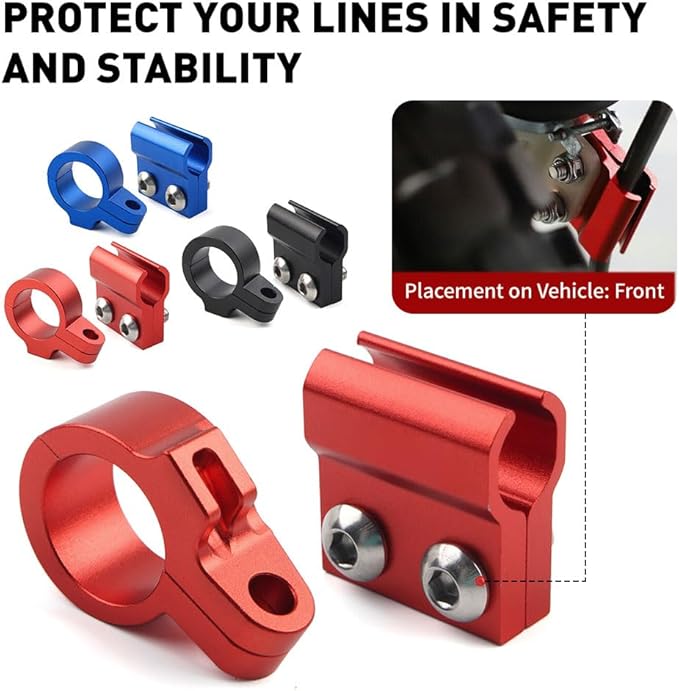 FSFY Motorcycle Front Brake Hose Cable Clamp Front Brake Line Guide Holder for HONDA CR80R/85R, CR125R/250R, CRF150R/450R(red)