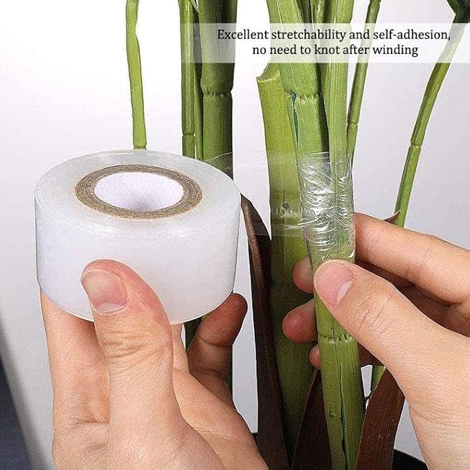 2Pcs Grafting Tape for Fruit Trees,656FT PE Stretchable Clear Floral Tape Film Self-Adhesive,Garden Plants Repair Budding Tapes for Fruit Trees, for Fruits, Floral and Tree