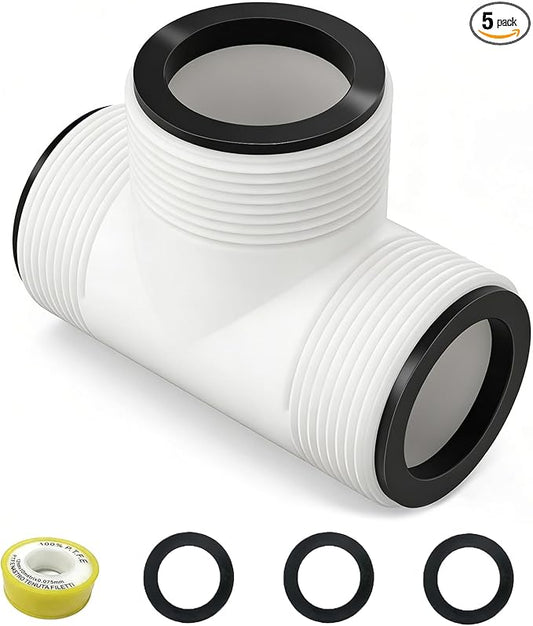1.5" Pool Pump Hose for Intex Sand Filter Pumps & Saltwater Systems 29060E Pool Filter Hose for Intex & Coleman Above Ground Pools Parts 59" Long replacement hoses with 4 Washers, 2 Pack (5)