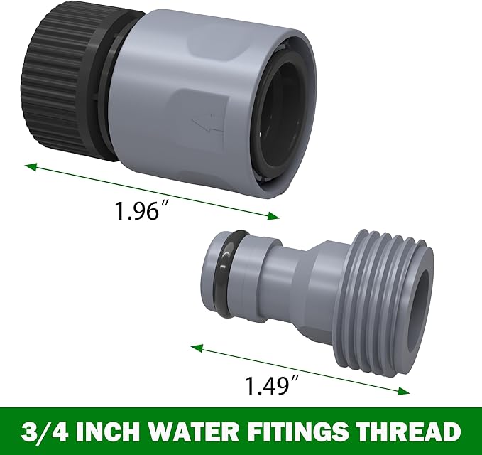 Hourleey Garden Hose Quick Connector 3/4 Inch Plastic Garden Hose Quick Connect Fittings Male and Female Connectors Water Hose End Adapters, 6 Sets