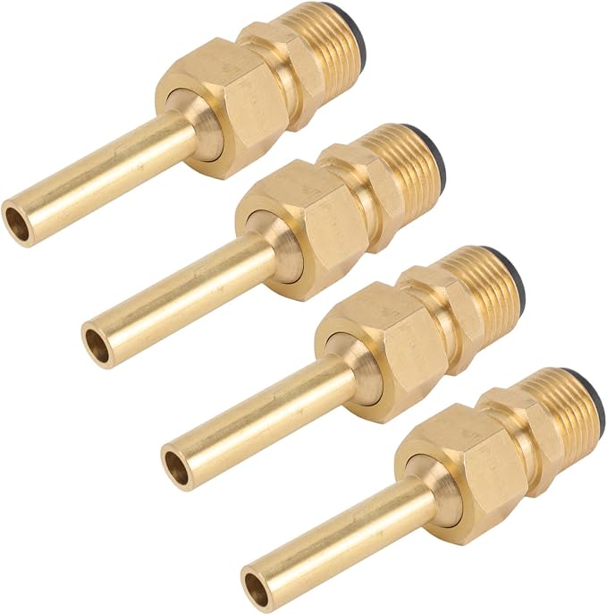 4 PCS Large Hexagonal Fountain Nozzles, Copper Direct Jet Waterscape Nozzle with Male Thread Adapter for Garden Pond Amusement Parks Museum (G1/2)